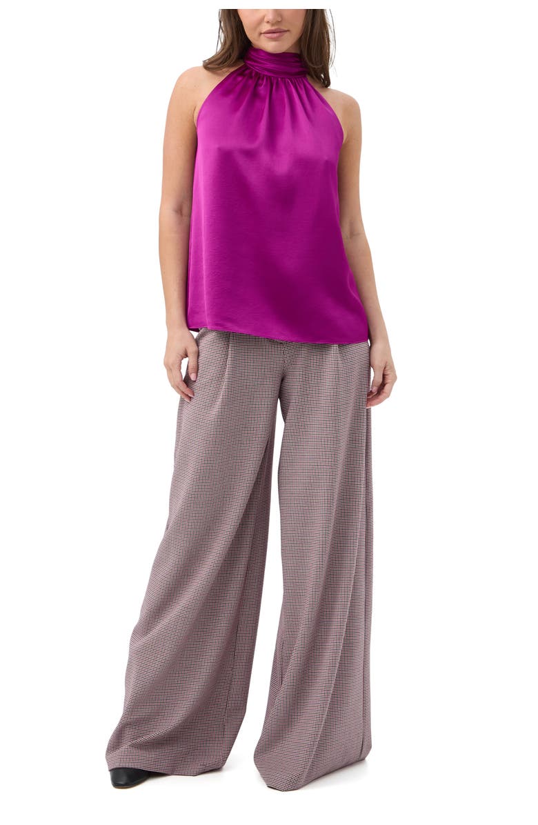 Trina Turk Zana Satin Halter Top, Alternate, color, Geranium