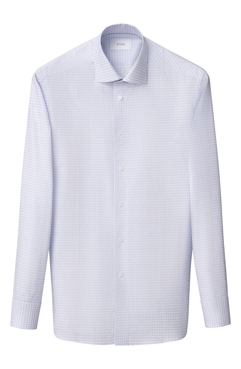 Eton Slim Fit Check Fine Cotton Twill Dress Shirt, Alternate, color, Medium Purple