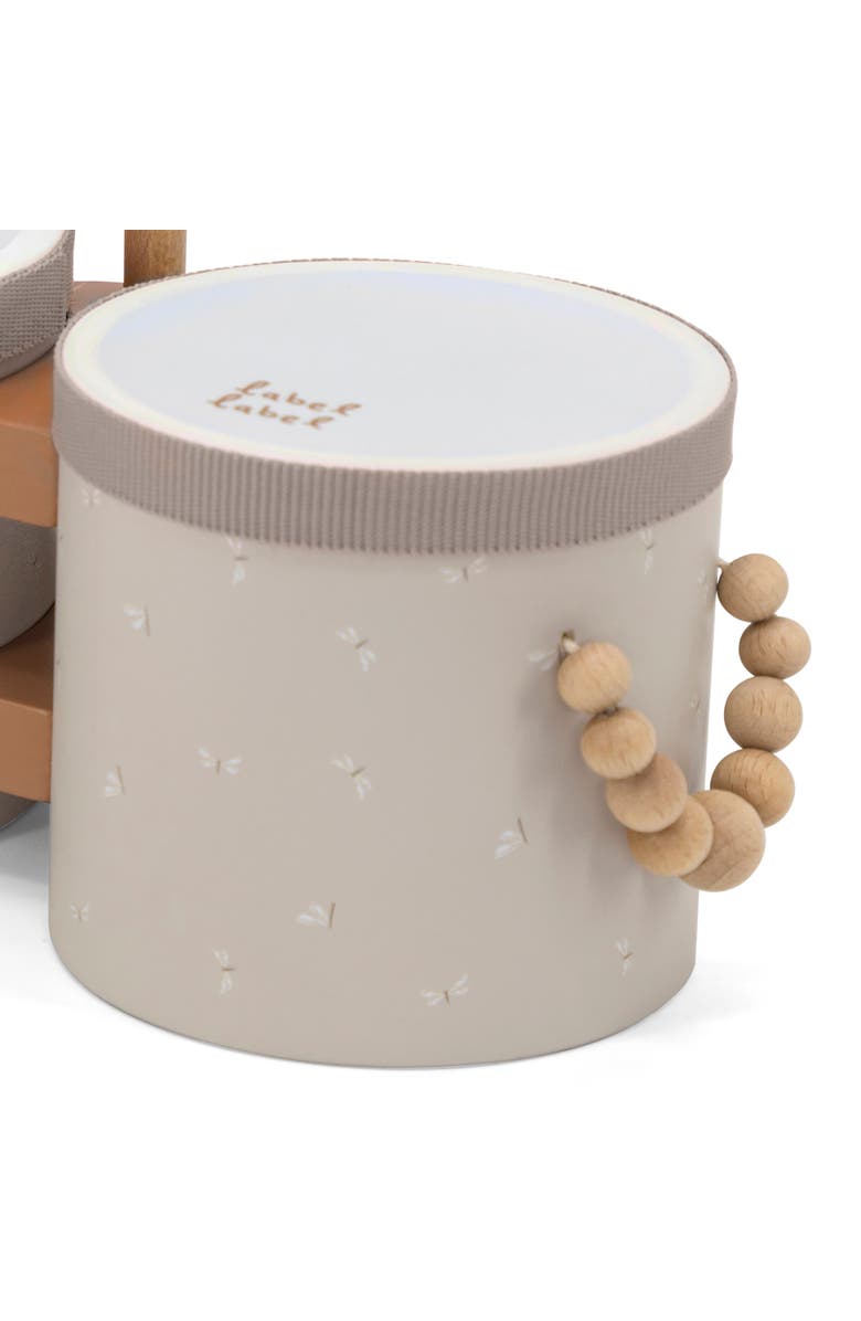 Label Label Wooden Bongos, 2 Dragonfly Drum Sticks, Carry Handles, Ages 2+, Alternate, color, Multicolored
