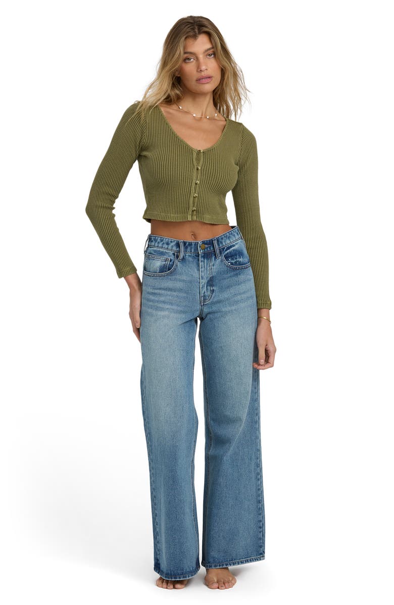 Billabong Paxton Waffle Stitch Cardigan, Alternate, color, Martini Olive