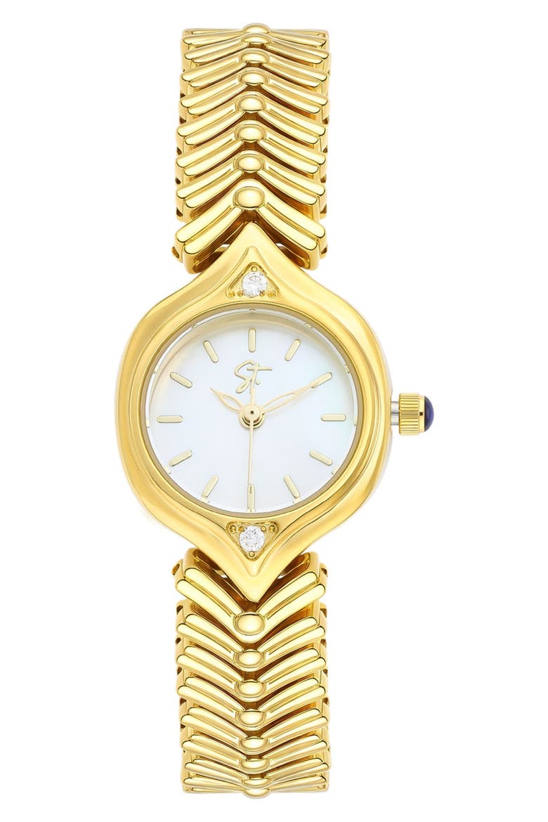Herringbone Bracelet Watch, 25.5mm x 31.5mm, Main, color, GOLD