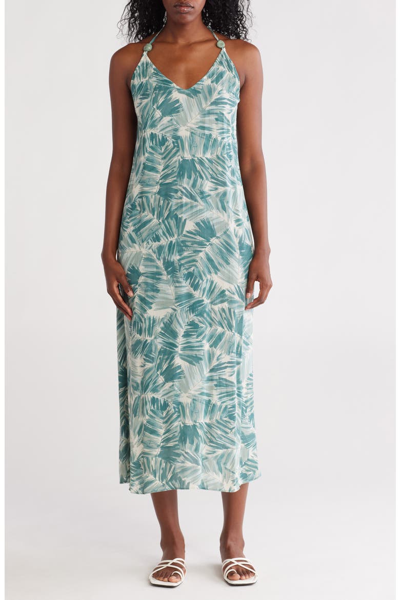Beaded Strap Maxi Dress, Main, color, NATURAL/ GREEN