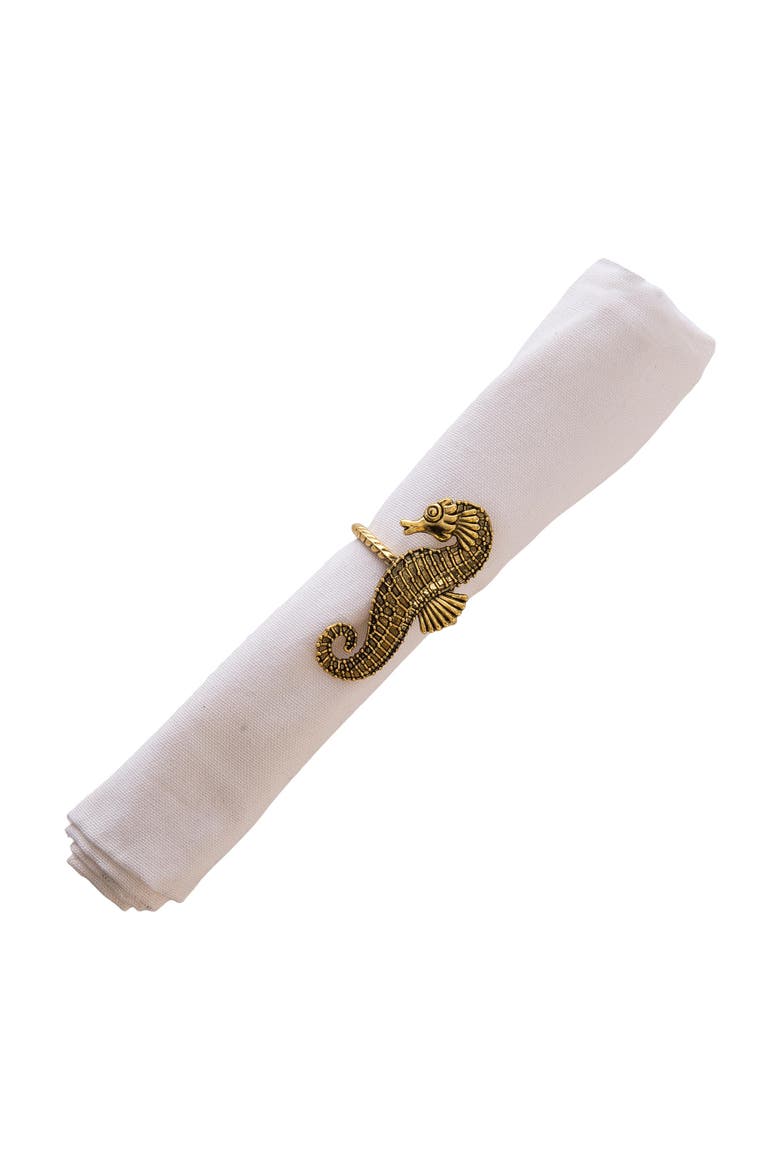 Gold Seahorse Napkin Rings Set of 4, Alternate, color, Gold