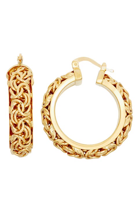 Sterling Silver Textured Huggie Hoop Earrings