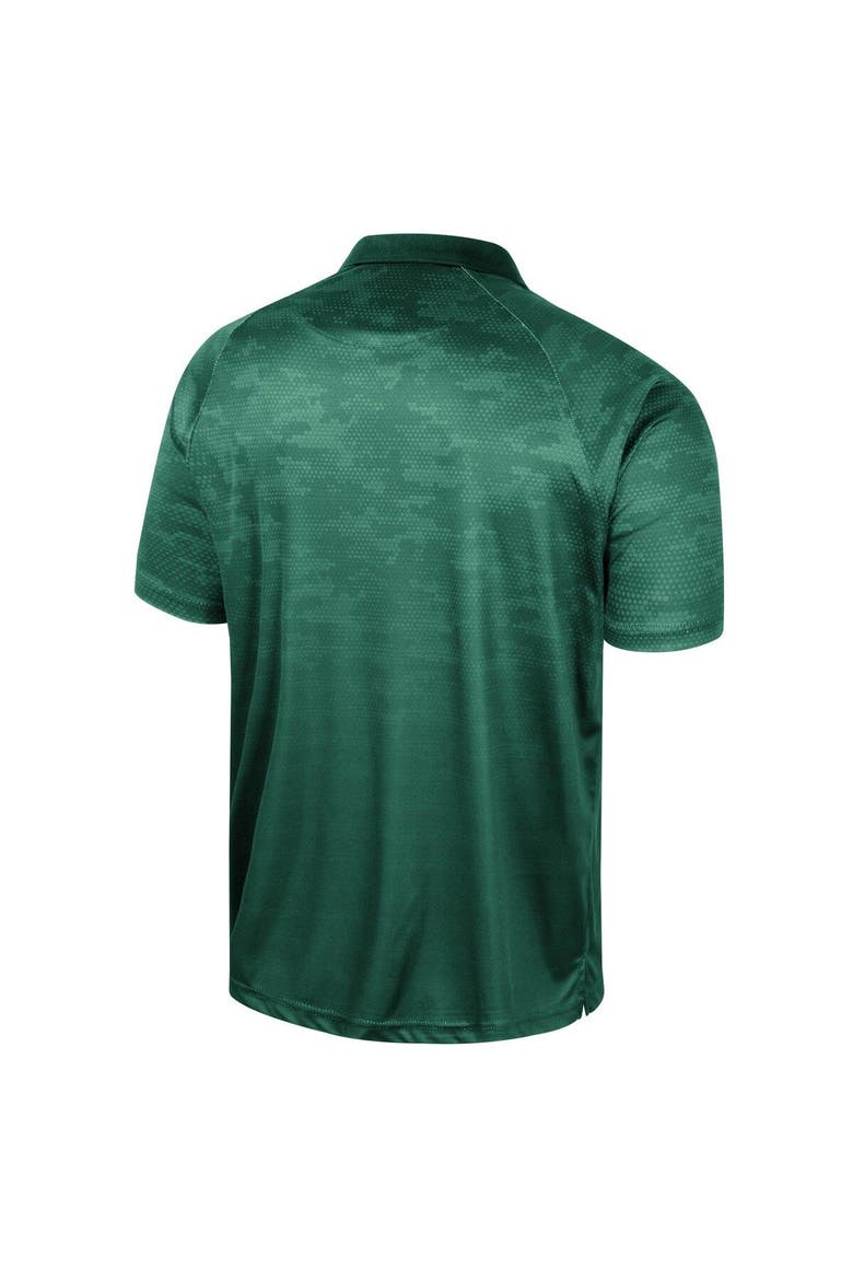 Men's Colosseum Green Baylor Bears Honeycomb Raglan Polo, Alternate, color, Green