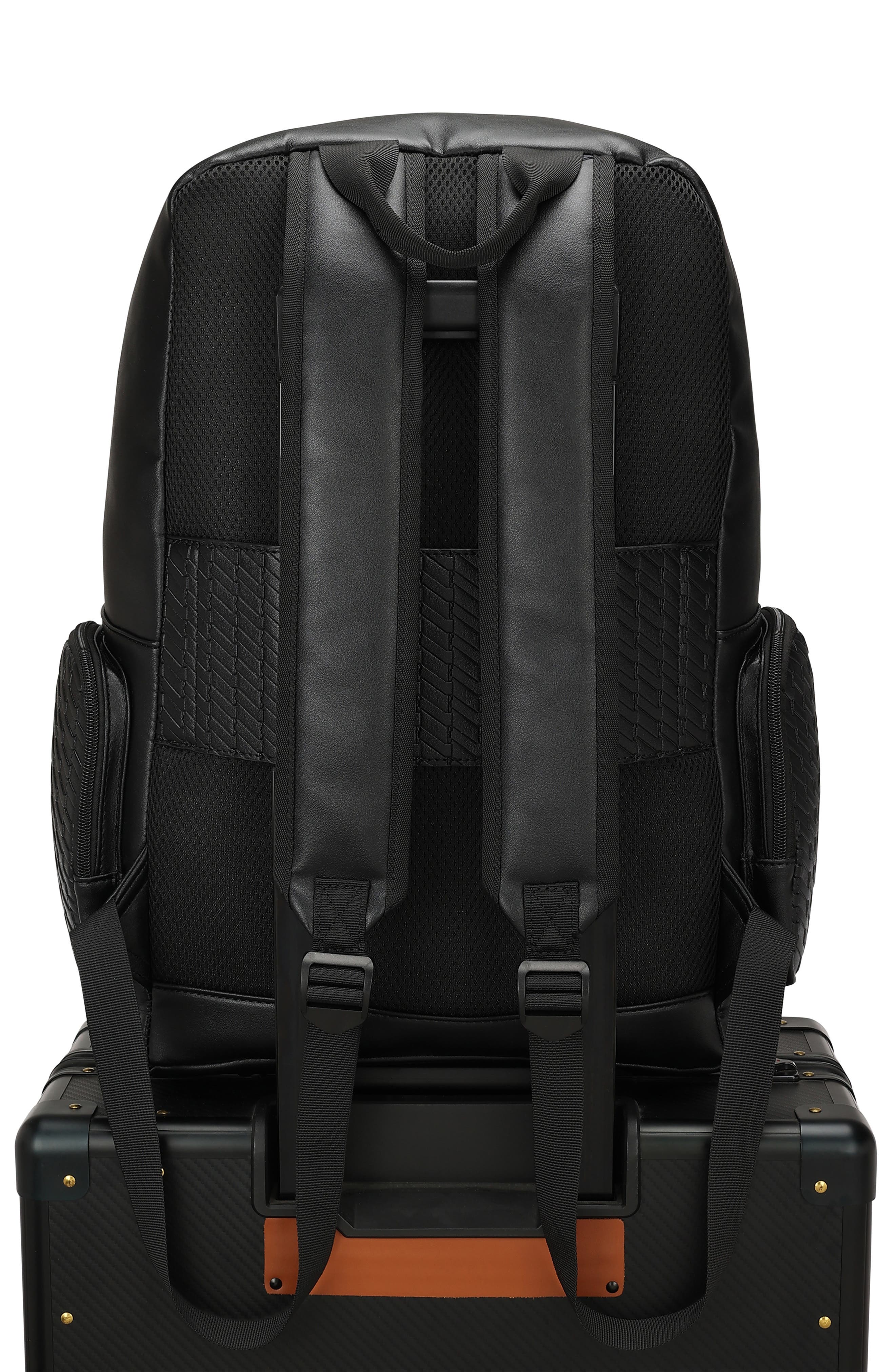 ELLE Leisure Luxe 27L Vegan Leather Backpack, Alternate, color, Black