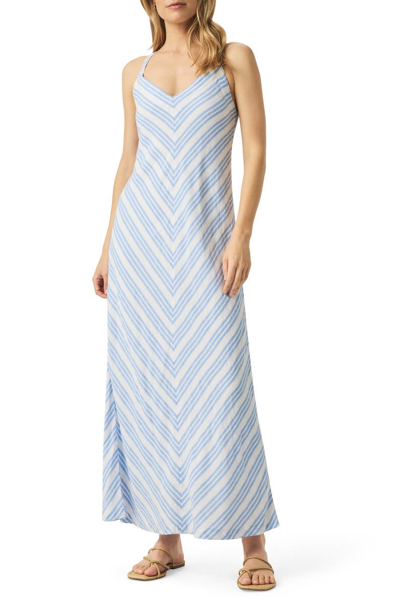 Splendid Gisele Midi Sundress, Main, color, Steel Blue/ White