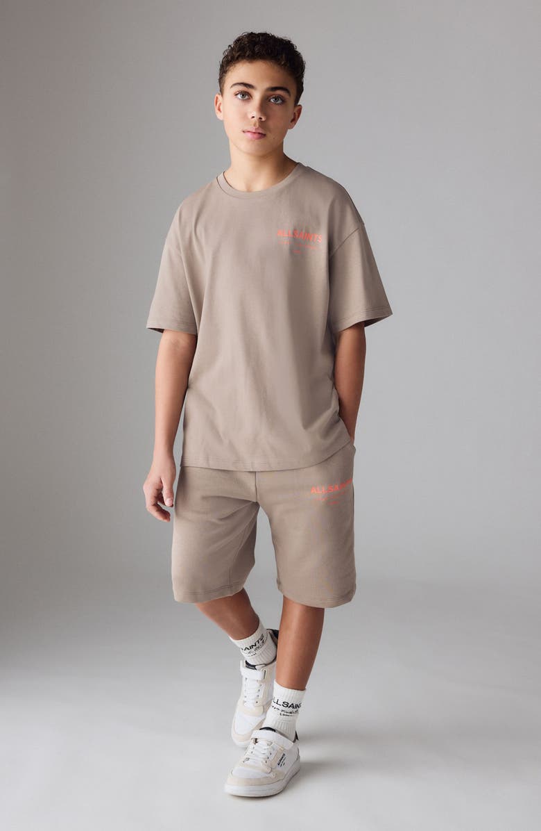 smALLSAINTS by ALLSAINTS Kids' Underground Logo Graphic T-Shirt & Shorts Set, Alternate, color, Brown