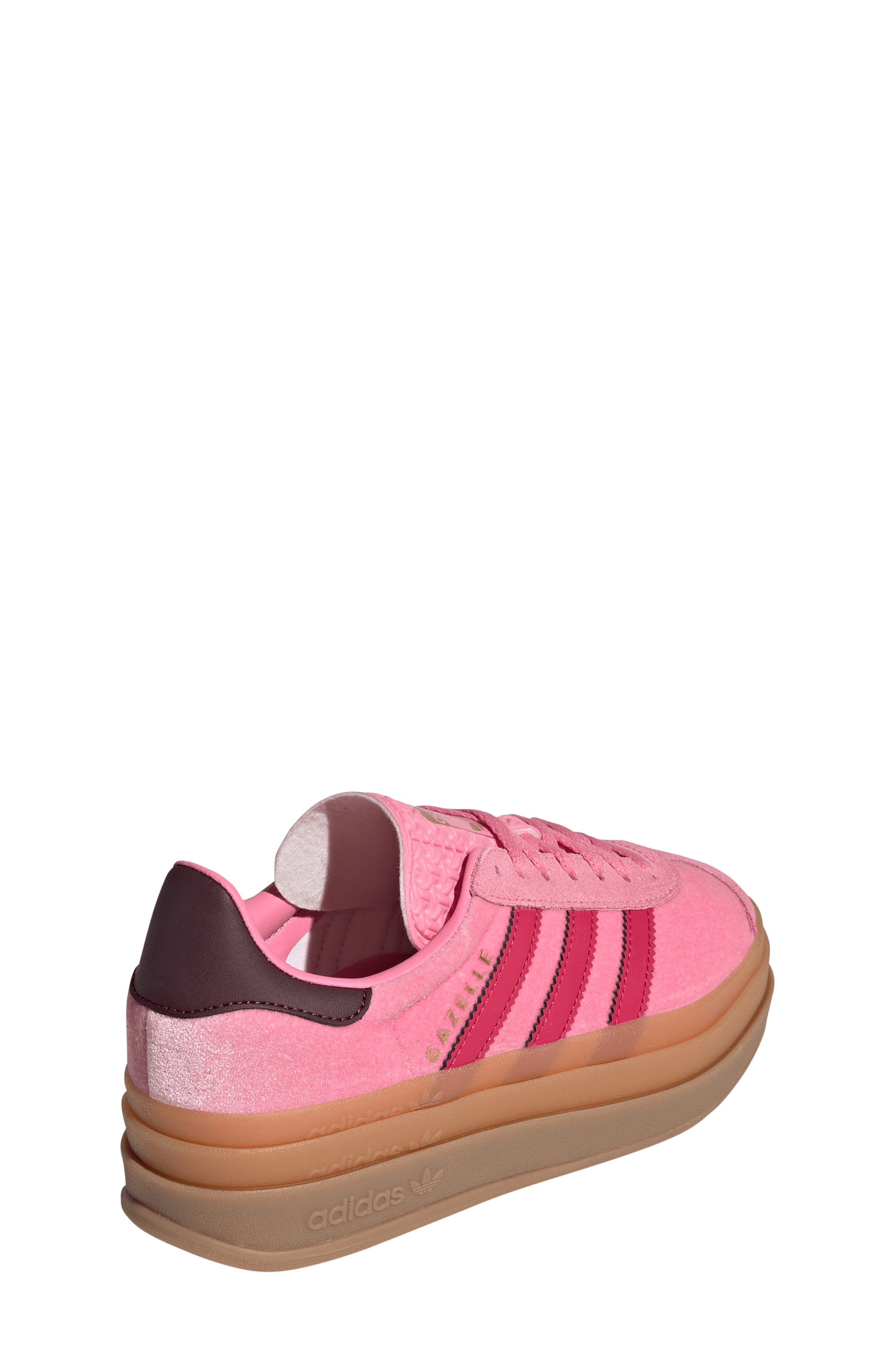 adidas Kids' Gazelle Bold Sneaker, Alternate, color, Bliss Pink/ Ruby Red/ Maroon