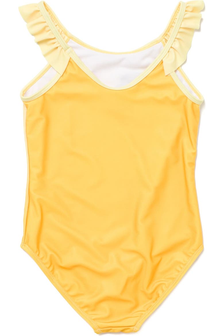 Princess One-Piece Bathing Suit, Alternate, color, Belle Yellow Ombre