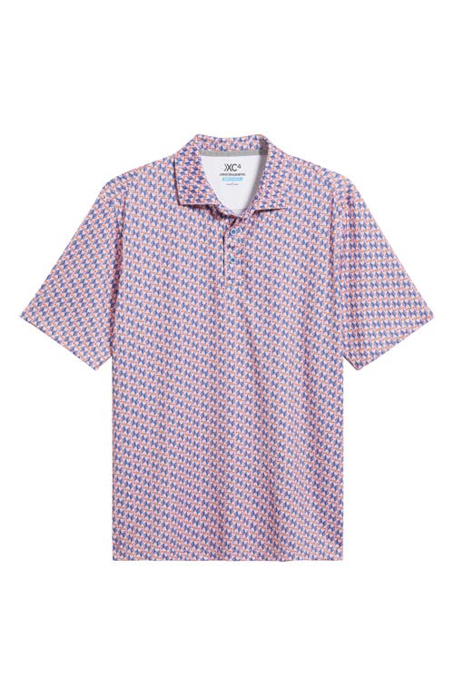 Johnston & Murphy Xc4® + Cool Degree™ Mini Martini Print Performance Golf Polo In Pink Multi