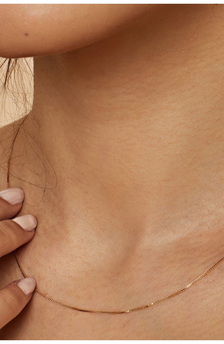 Oradina 14K Gold Bodega Box Chain, Alternate, color, White Gold