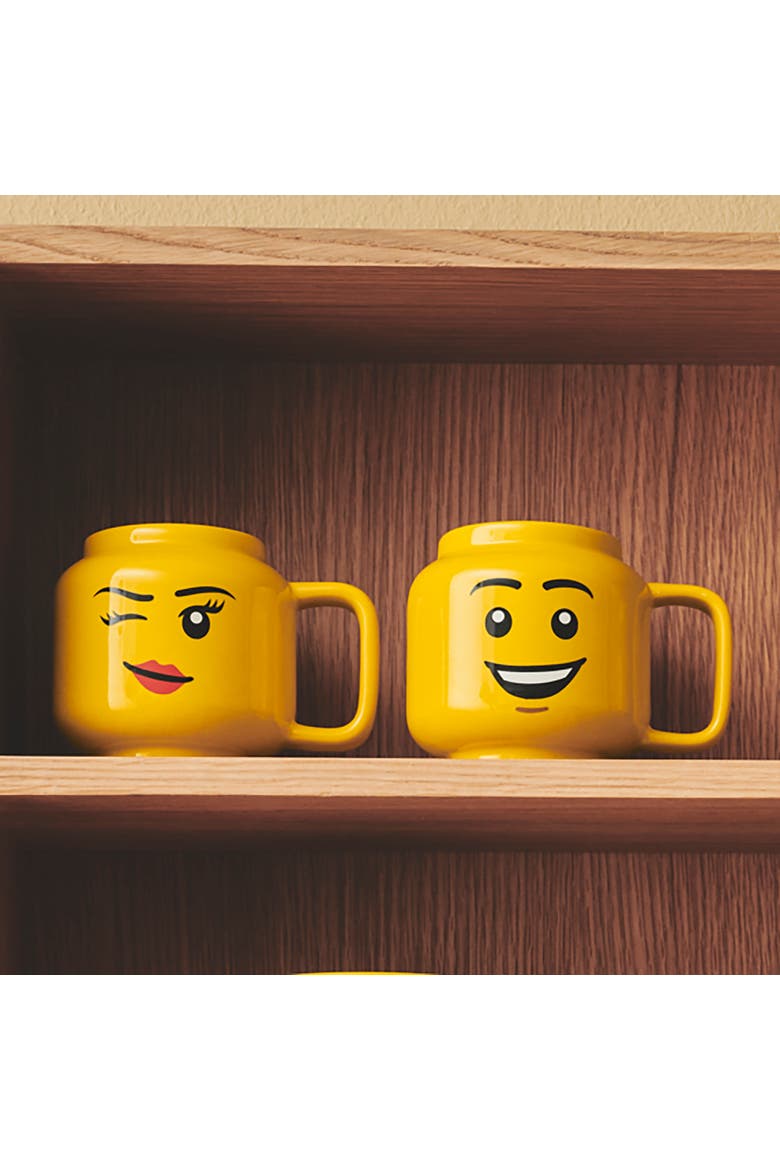 Classic Yellow Minifigures Winking Girl Ceramic Mug, 8.6oz, Alternate, color, Yellow