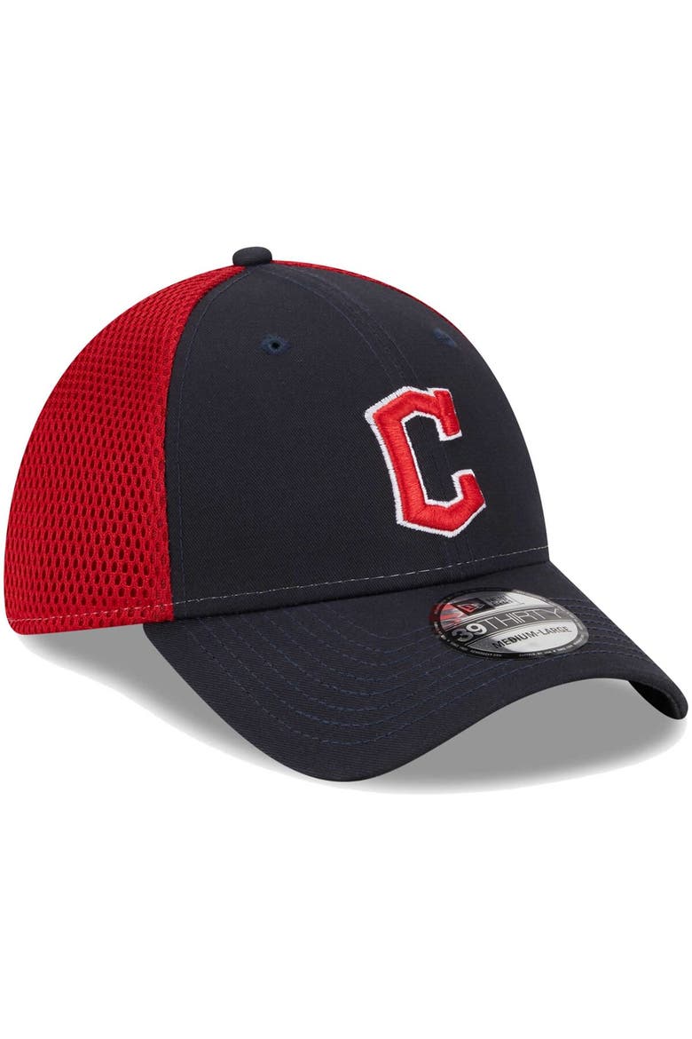Men's New Era Navy Cleveland Guardians Team Neo 39THIRTY Flex Hat, Alternate, color, Navy