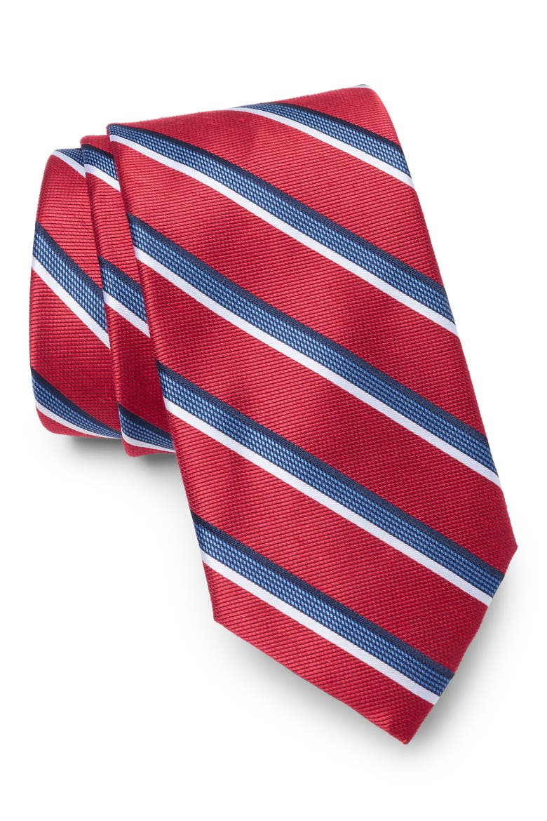 Nadal Stripe Tie, Main, color, RED