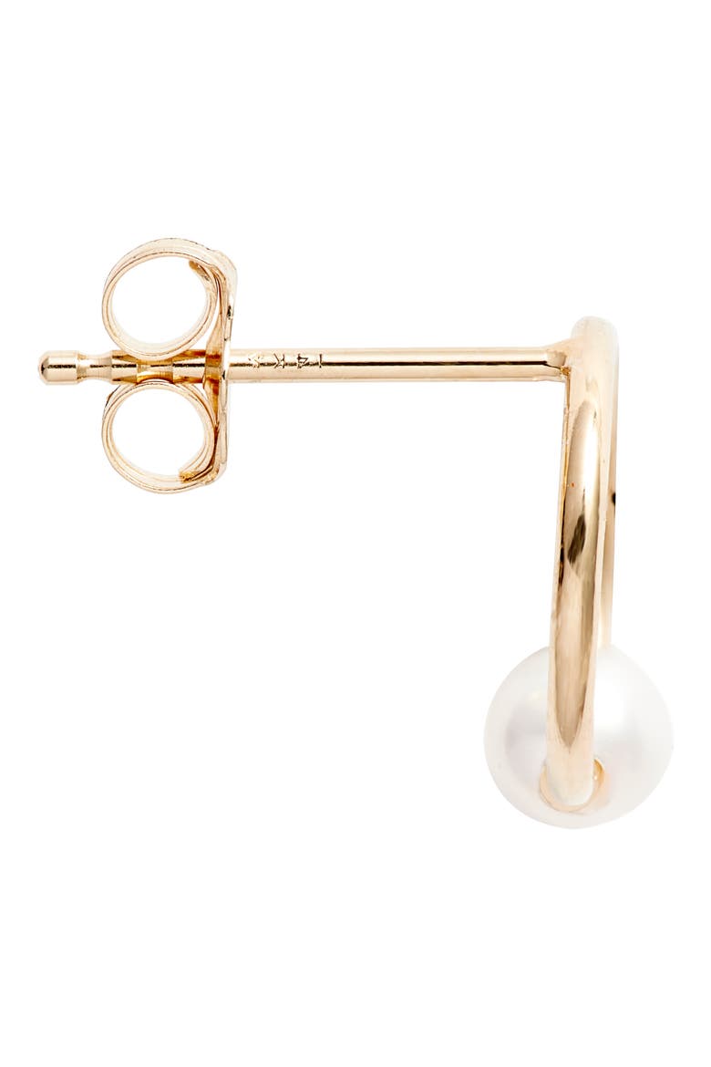Pearl Frontal Hoop Earrings, Alternate, color, GOLD/ PEARL
