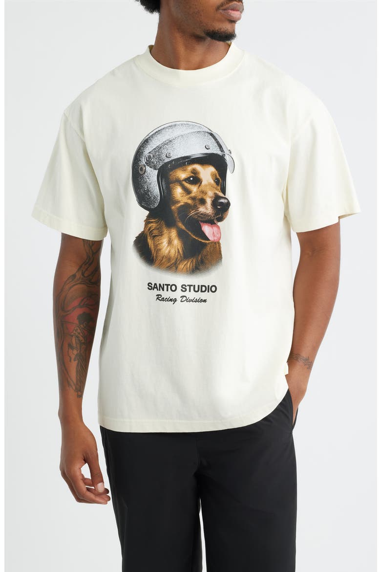 Retriever Racing Graphic T-Shirt, Main, color, CREAM