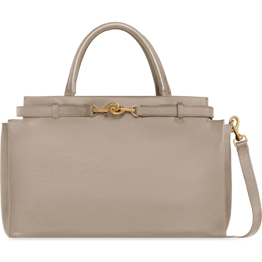 Rebecca Minkoff Insider Zip Leather Top-handle Bag In Oyster