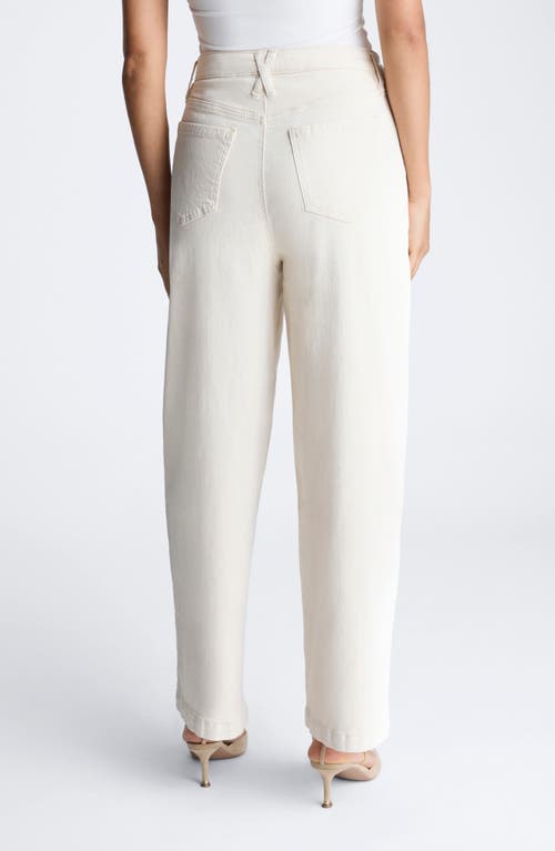 Kenneth Cole High Rise Barrel Leg Denim Jean In Ecru Wash