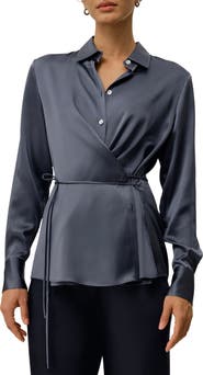 Lilysilk LILYSILK Women's Convertible Silk Charmeuse Shirt