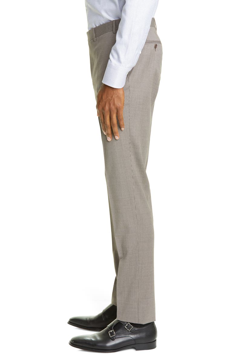 Canali Milano Mini Houndstooth Stretch Wool Dress Pants, Alternate, color, 
