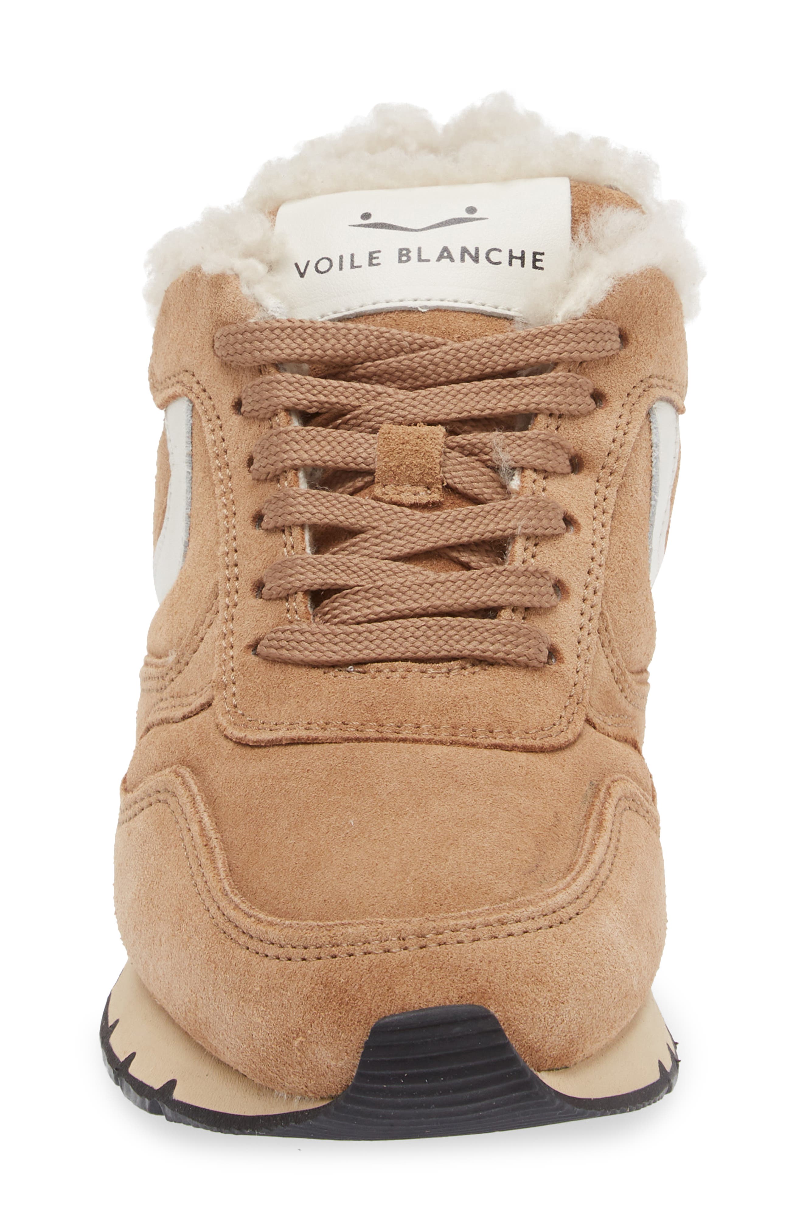 Voile Blanche Julia Genuine Shearling & Suede Sneaker, Alternate, color, Tobacco Ice