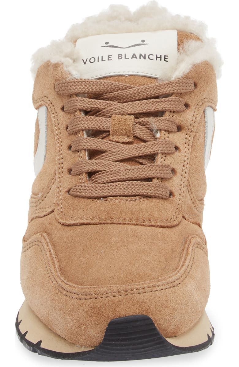 Voile Blanche Julia Genuine Shearling & Suede Sneaker, Alternate, color, Tobacco Ice