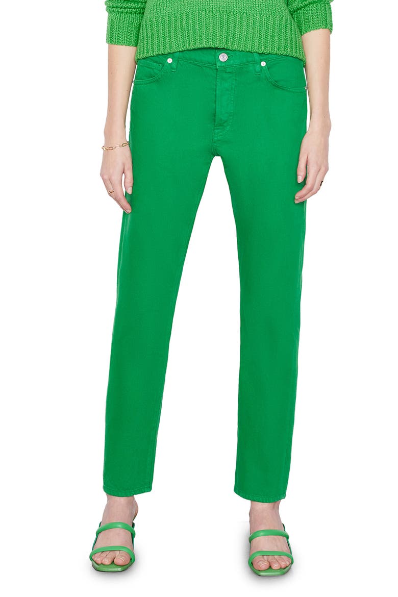 Le Slouch High Waist Straight Leg Jeans, Main, color, GRASS GREEN