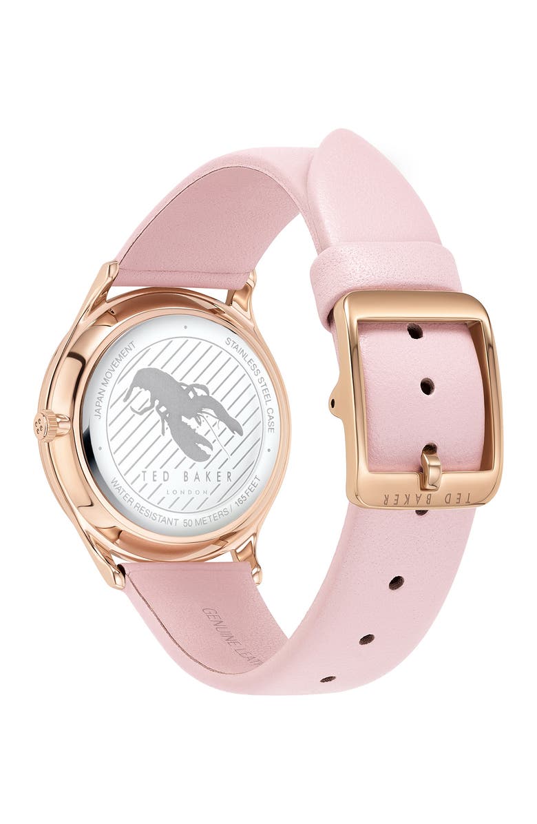 Ted Baker London Women's Belgravia Pink Leather Strap Watch, 36mm, Alternate, color, 