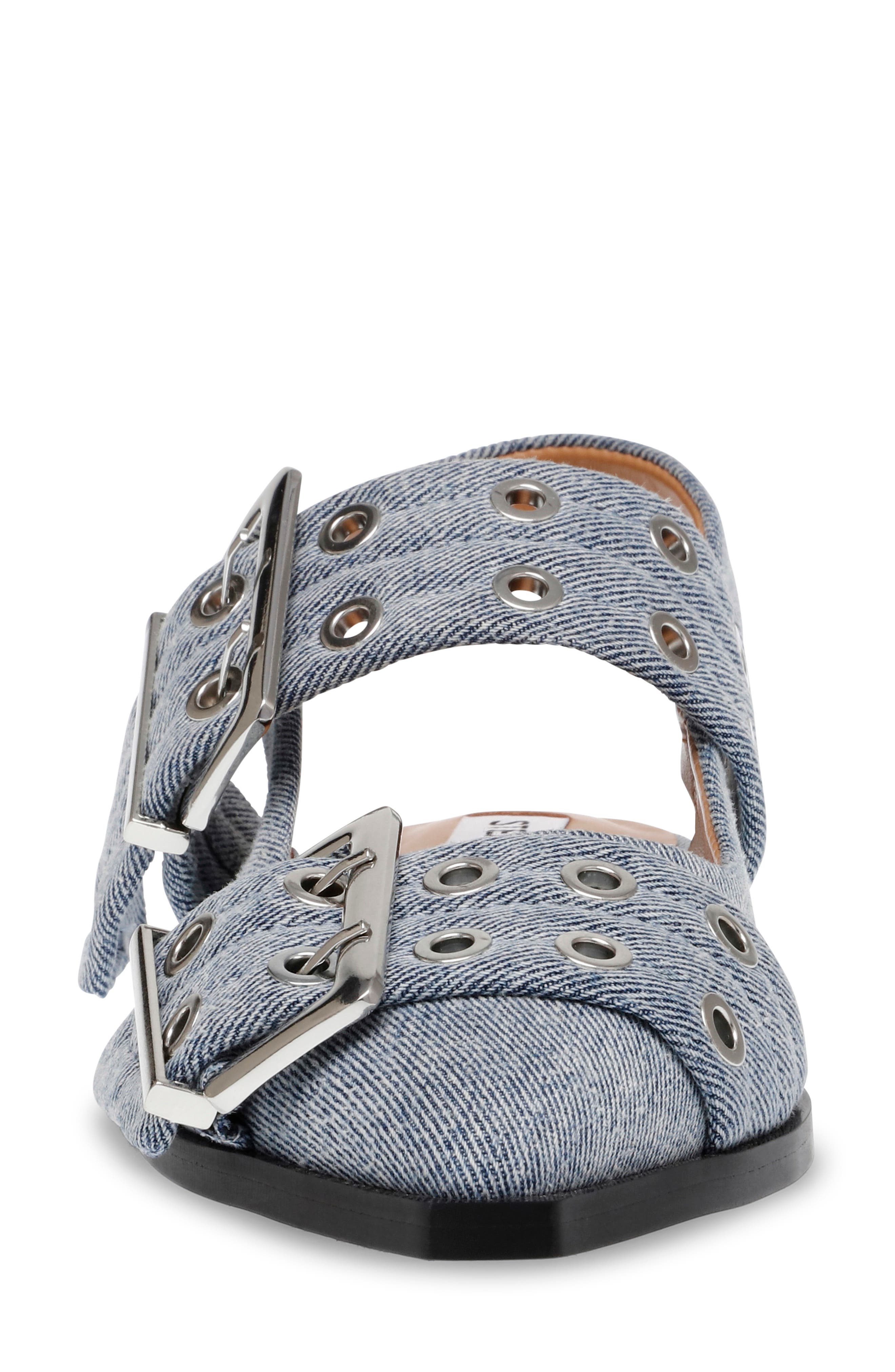 Graya Slingback Pointy Toe Flat, Alternate, color, DENIM