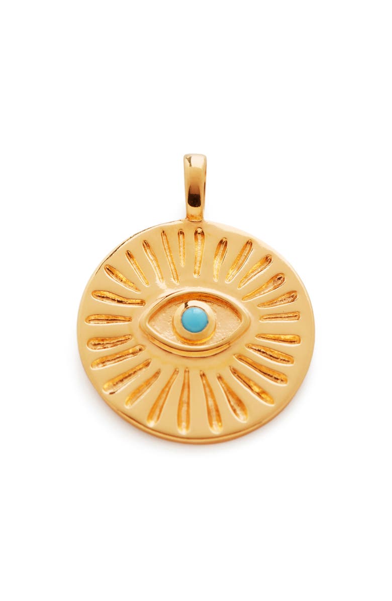 Monica Vinader Talisman Evil Eye Pendant Charm, Main, color, Gp