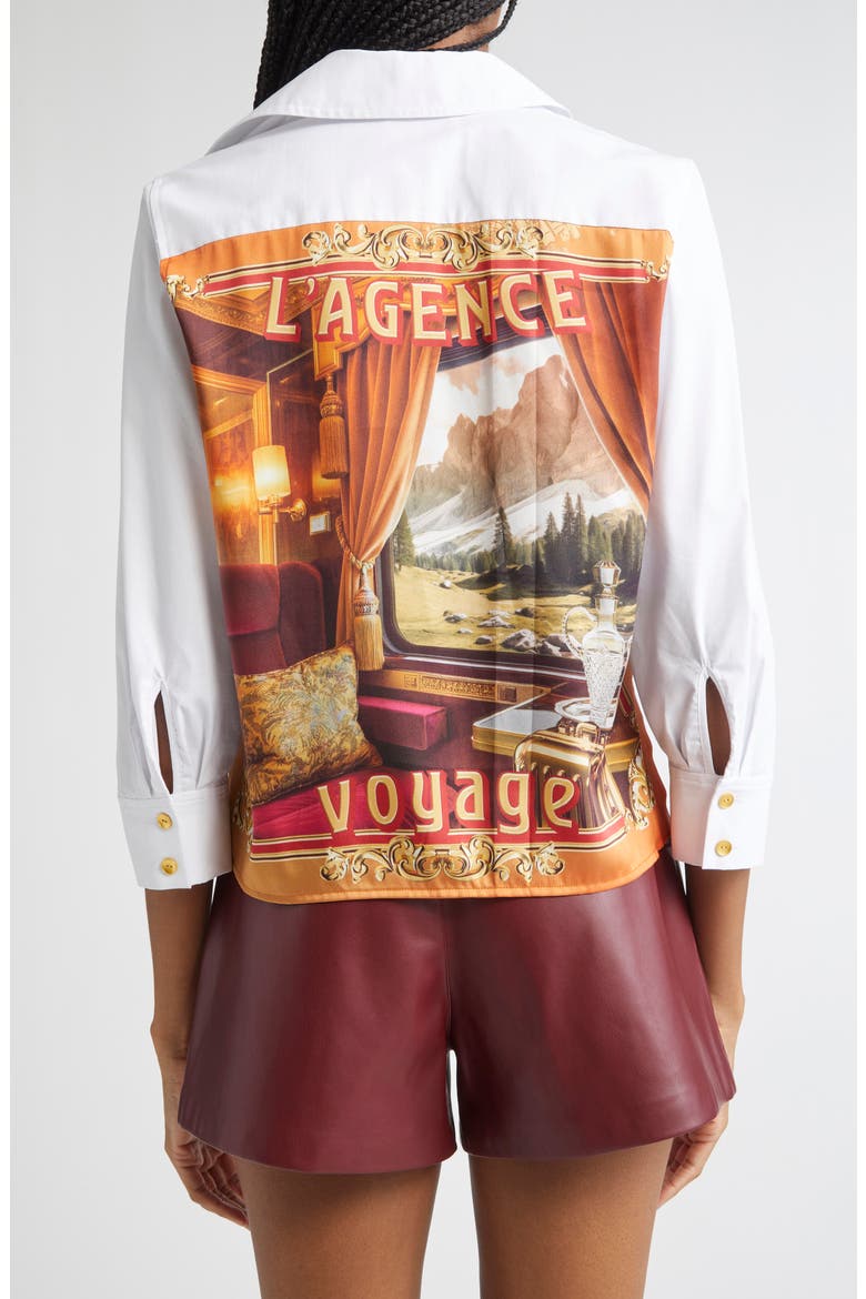 Logo Graphic Woven Shirt, Alternate, color, WHITE/MULTI L'AGENCE VOYAGE
