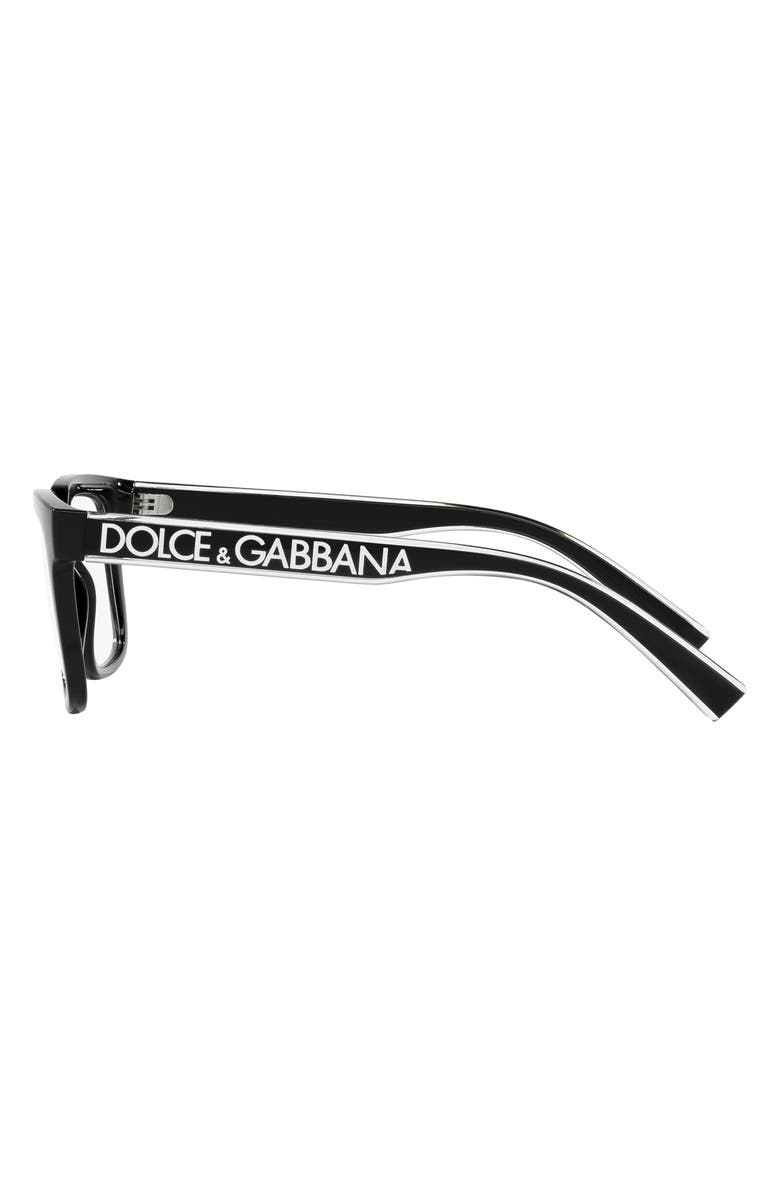 Dolce&Gabbana 52mm Square Optical Glasses, Alternate, color, Black