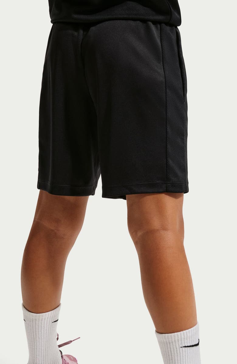 Nike Kids' Dri-FIT Training Shorts, Alternate, color, Black/ Light Crimson/ White