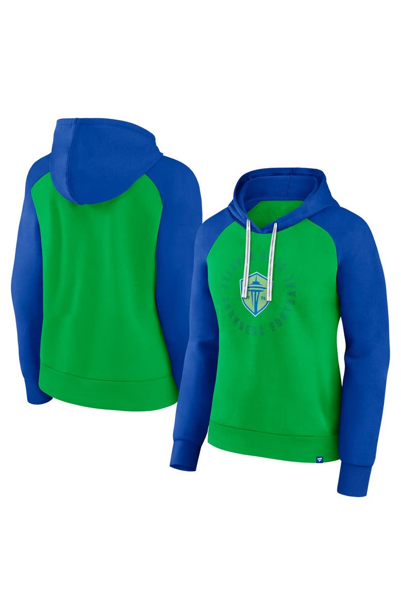 FANATICS Women's Fanatics Branded Rave Green Seattle Sounders FC Instep Pullover Hoodie, Main, color, 