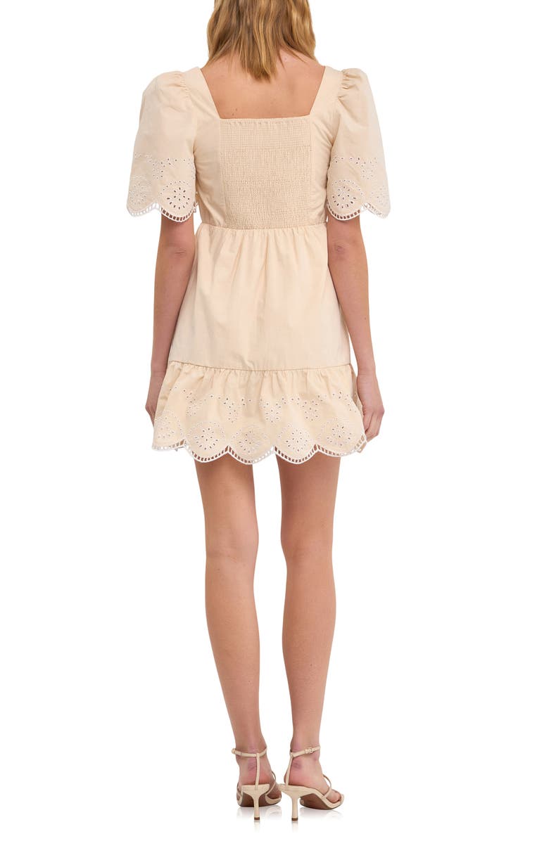 English Factory Embroidered Ruffle Square Neck Dress, Alternate, color, 