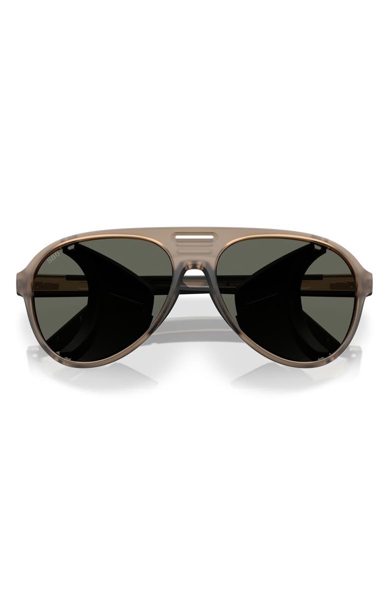 Costa Del Mar Grand Catalina 59mm Polarized Aviator Sunglasses, Alternate, color, Matte Brown Smoke / Gray 580G