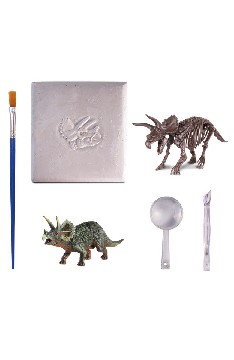 WowWorld Dino Dig Triceratops Skeleton Excavation Kit, Alternate, color, Multicolored