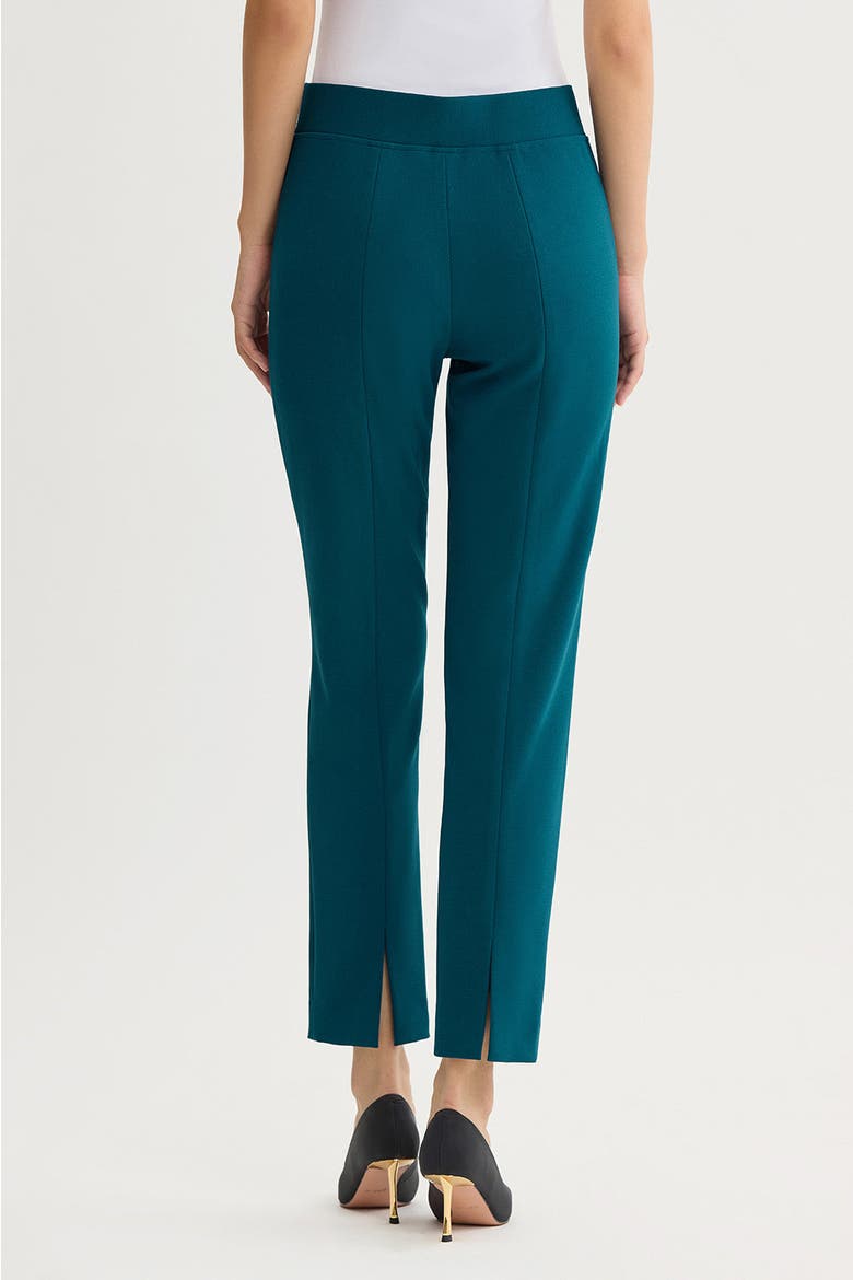 Stretch Deco Crepe Straight Leg Pants, Alternate, color, Deep Teal