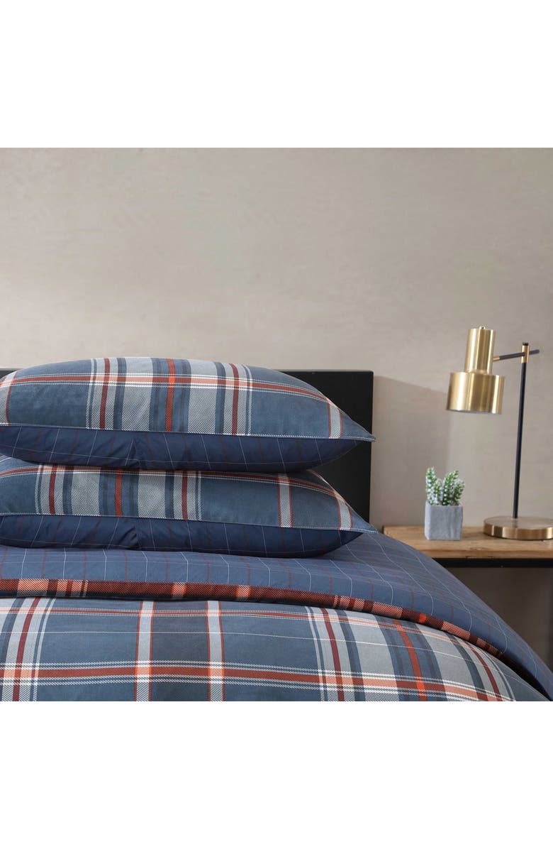 Eddie Bauer Shasta Lake Reversible Duvet Cover Set, Alternate, color, Medium Indigo