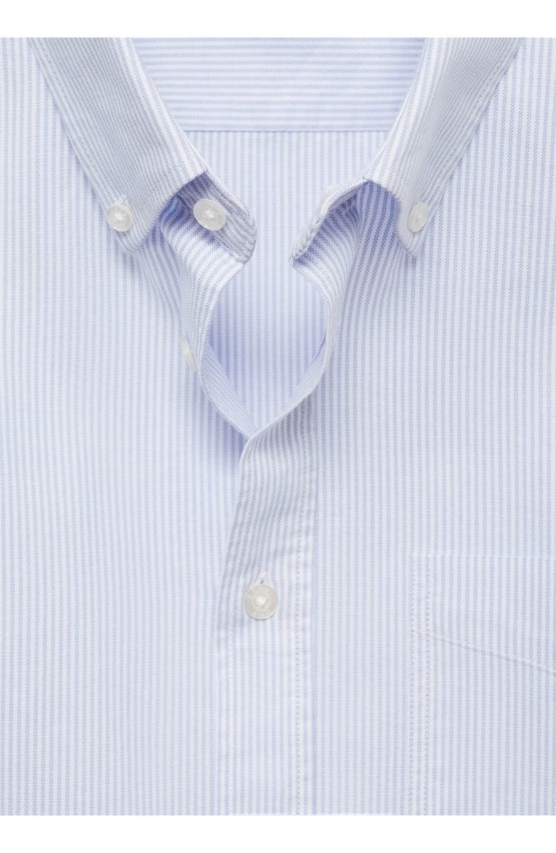 MANGO Kodak Stripe Regular Fit Poplin Button-Down Shirt, Alternate, color, Dark Navy