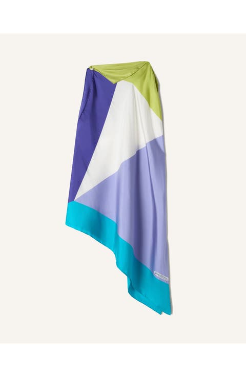 Graphic Print Silk Top