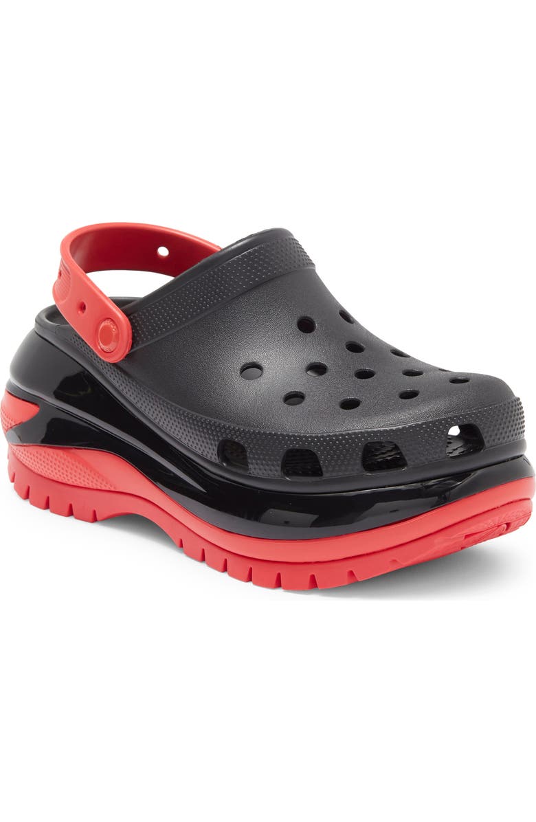 CROCS Mega Crush Clog, Main, color, Black/ Varsity Red