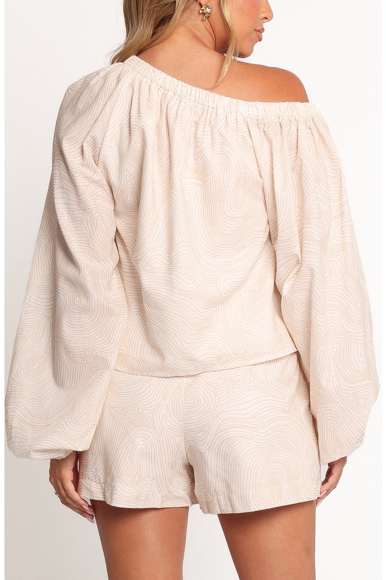 Zion One-Shoulder Cotton & Linen Top, Alternate, color, TAN SWIRL