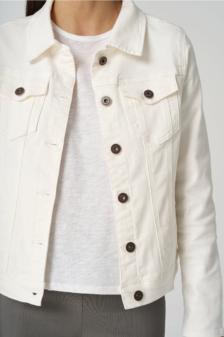 Classic Stretch Denim Jacket, Alternate, color, Ivory