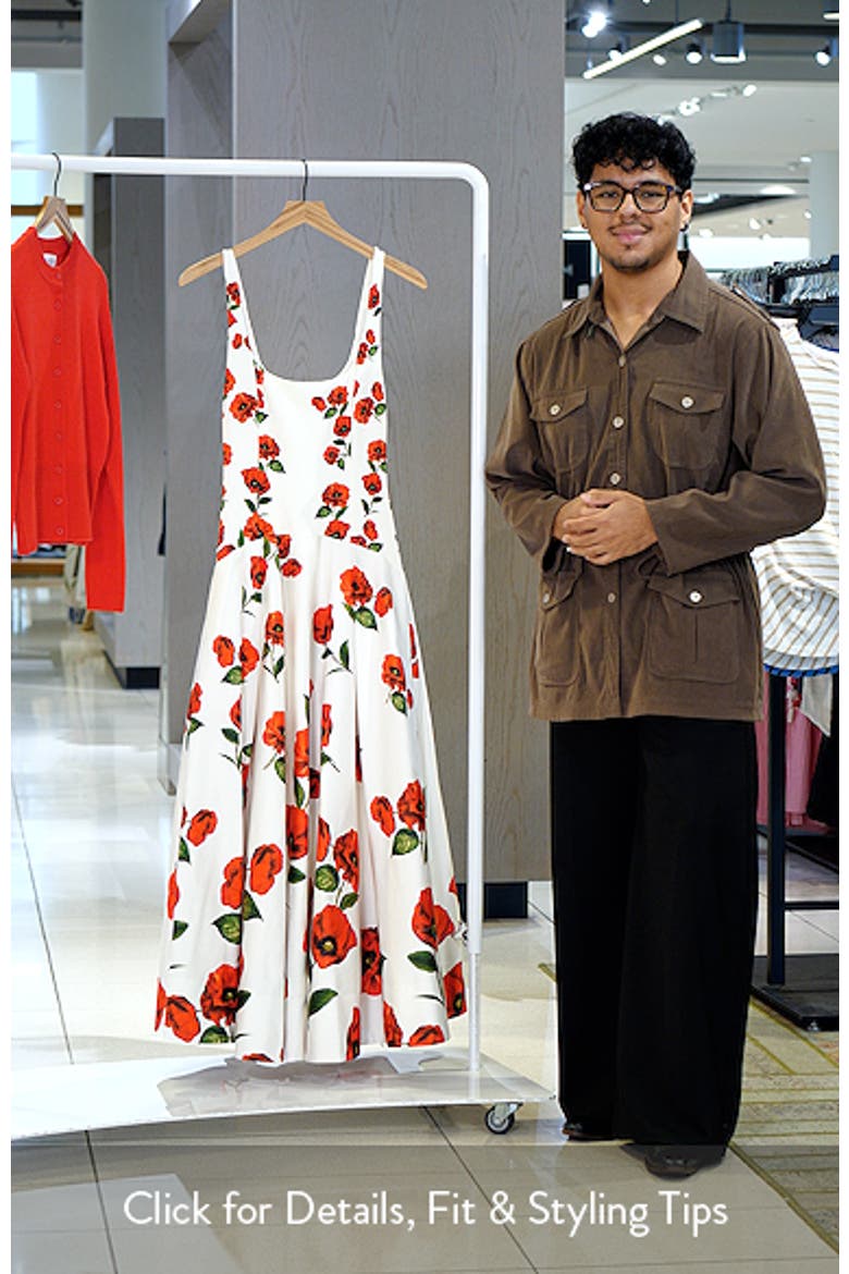 Adley Poppy Print Sleeveless Drop Waist Maxi Dress video
