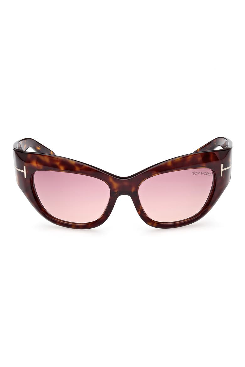 Brianna 55mm Gradient Cat Eye Sunglasses, Main, color, CLASSIC HAVANA / PURPLE PINK