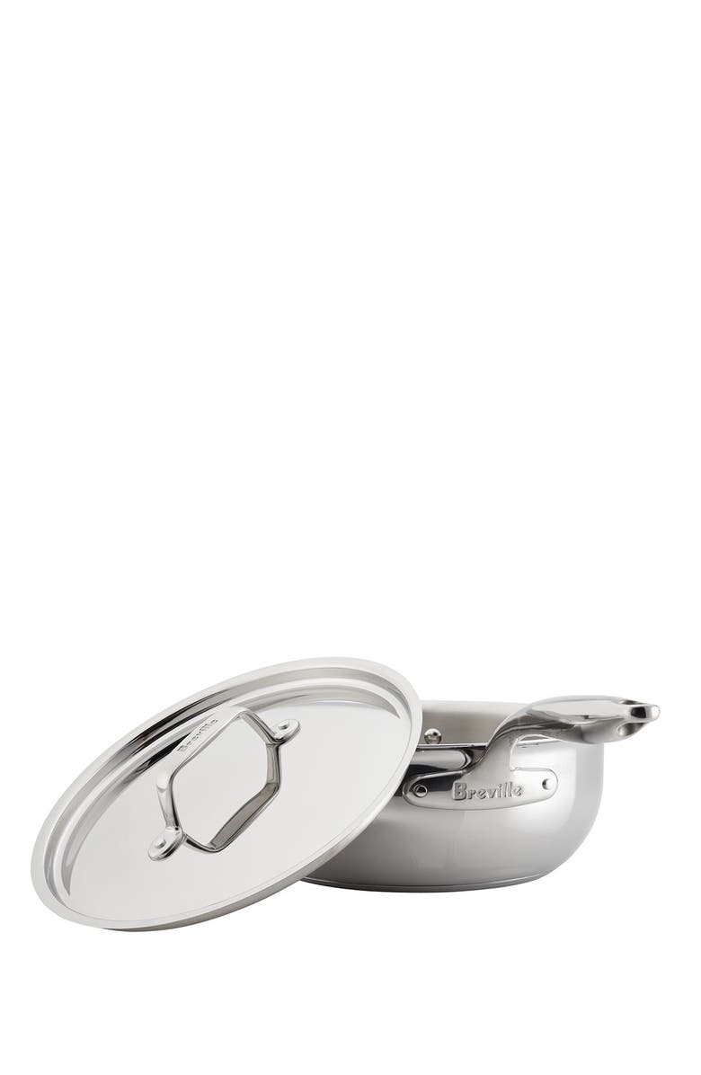 BREVILLE Clad 4 Quart Covered Cookware Saucier, Alternate, color, 