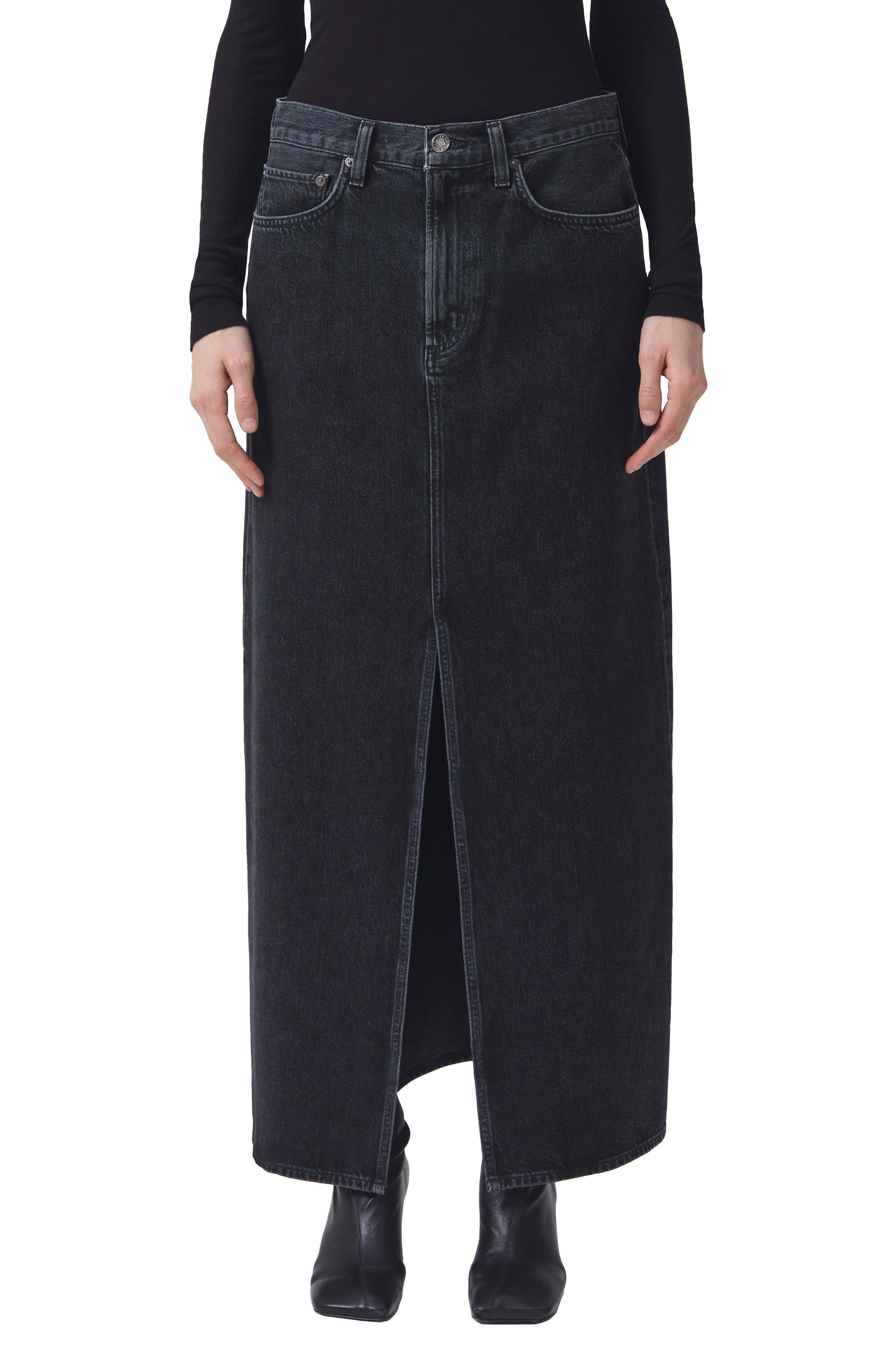 AGOLDE Leif Longline Denim Skirt