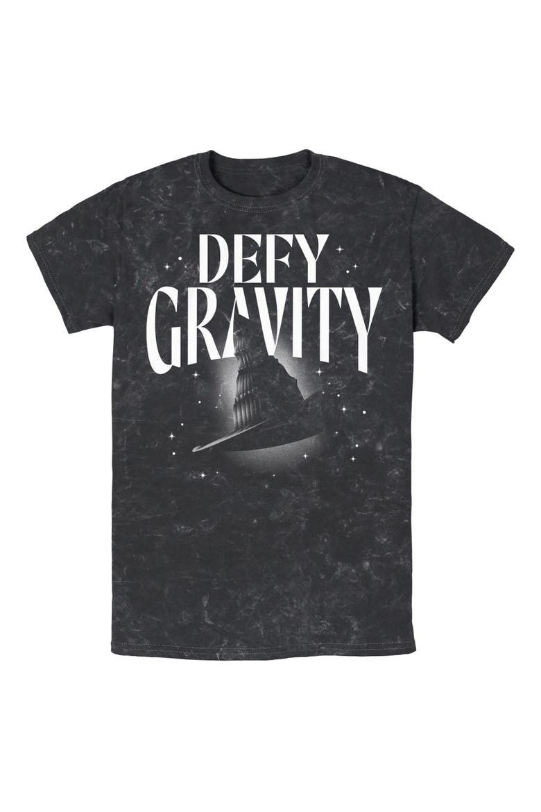 Mens Wicked Defy Gravity Witch Hat T Shirt, Main, color, Black